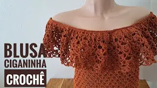 Blusa ciganinha de crochê fácil, pala para a regata