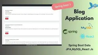 Blog application using spring boot 3 | React Js | part -1