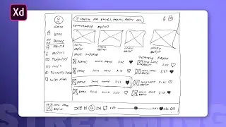 Music Streaming App Design In Adobe Xd Part 1 - Paper Wireframe