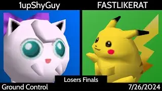 [SSB64] Ground Control (Singles) - 1upShyGuy (Puff) vs. FASTLIKERAT (Pika) Losers Finals