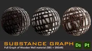 Abandoned Wooden Wall sbsar material test
