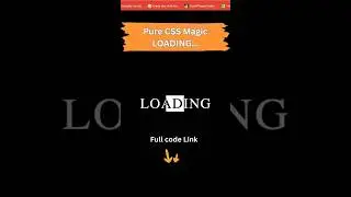 ⚡ Cool CSS Loading Animation | Pure HTML & CSS 