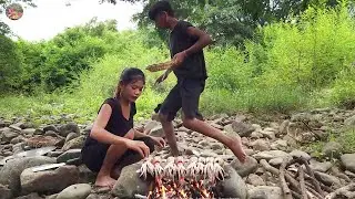 Grilling Spicy Octopus jungle recipe and Eating Yummy yummy for lunch @RinaAdventureAllTime
