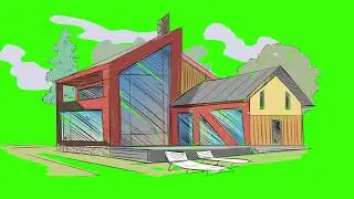 Green Screen-color animation at home. Building animation