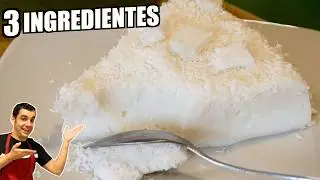El POSTRE SIN HORNO MAS RICO Y FÁCIL en MINUTOS (3 INGREDIENTES) PASTEL de COCO SIN GLUTEN