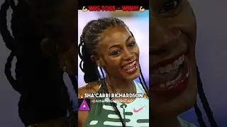 SHA'CARRI RICHARDSON Tosses WIG & WINS!!!🥇🔥#shorts #viral #olympics