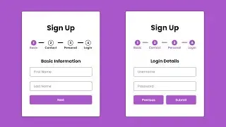 Multi Step Sliding Signup Form with Progress Bar | HTML CSS