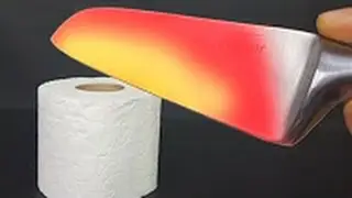 ЭКСПЕРИМЕНТ РАСКАЛЕННЫЙ НОЖ VS ТУАЛЕТНАЯ БУМАГА
