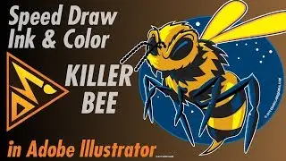 Speed Draw, Ink & Color in Adobe Illustrator, Killer Bee