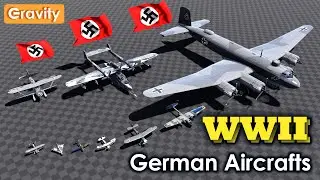 WW2 German Aircrafts Size Comparison