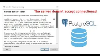 Solucion the server doesn't accept connections PostgreSQL