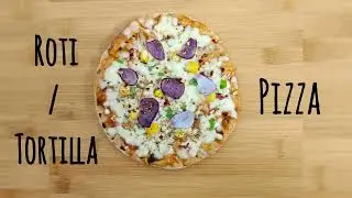 Hungry? Try this delicious Roti Pizza /Tortilla Pizza on tawa or pan.  #rotipizza #tortillapizza
