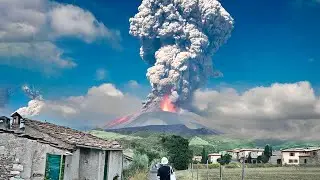Mass Evacuation in Italy! Stromboli volcano eruption in Sicily, ash and lava everywhere