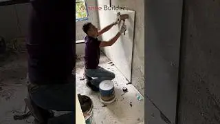 Bathroom wall tile fitting skills | #tilework #tilefitting #satisfying #construction #shortsfeed