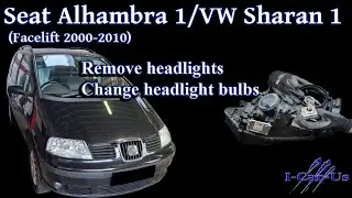 Seat Alhambra 1, VW Sharan 1 (Facelift) 2000-2010 Remove headlights and change bulbs - tutorial