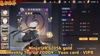 Konoha Ninja Awaken Private Server - Weekly Top up 2000¥ - Yuan card - VIP8 - Ninja UR
