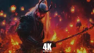 2 Hours Fire Samurai Oni In Flame 4K Resolution Your Live Wallpaper For PC 