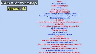 Did You Get My Message - Conversation in English | Listening and Speaking - Lesson 52