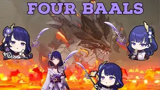 Four Baals Attempt To Fight Geosaur - Genshin Impact