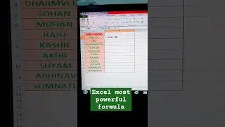 EXCEL MOST POWERFUL FORMULA #excel #exceltricks #exceltutorial