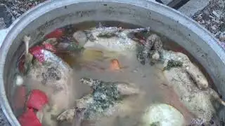 Готовим Шулюм из дичи в казане на огне