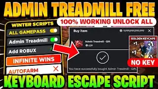 [🤑FREE ADMIN TREADMILL] +1 Speed Keyboard Escape Script (NO KEY) - FREE UNLOCK GAMEPASS, INF ROBUX
