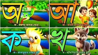 Learning the Bengali Alphabet | Consonants Ka Kha Ga Gha | Vowels A Aa I Ee | Bangla Bornomala | ...
