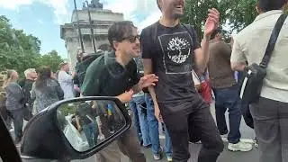 Cyclists of all ages participated naked in a protest against car culture.
