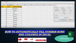How to AutoFill Number Row and Column in Excel 