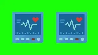 Green Screen BP Machine Heart Rate Icon Animation Logo