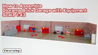 How to Assemble Diorama Brick Garage with Furniture Scale 1:43 Model Cars Display