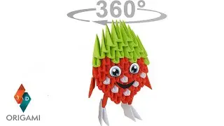 3D Origami - Strawberry 360°