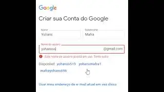Tentando criar um gmail...