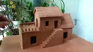 Clay To A Mini House | DIY Building Small-Scale Clay Home Modern Style