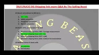 Refresher & Updating Course For All Engineers (RUT/RUEC) DG Shipping Exit Exam Q & A Set 3