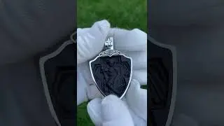 Серебряная подвеска " Щит" Св. Георгий Победоносец с позолотой