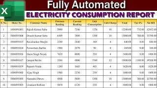 Automated Electricity bill in Excel | Data Entry in Excel | #dataentry