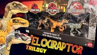 Mattel Jurassic Park Velociraptor Trilogy set Review!!!