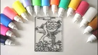 Flamingo Stained Glass Coloring for Kids