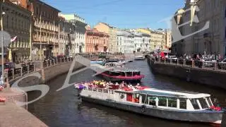 The Moika river embankment. Saint-Petersburg. 4K.