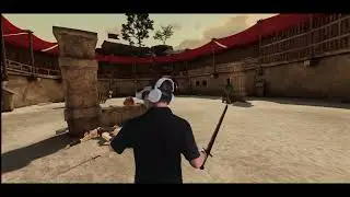 Blade and sorcery in mixed reality. Camera fixed behind, Vr madness