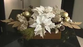 How to do a Beautiful Christmas Centerpiece with White Poinsettias