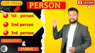 Number and Person in English Grammar || 1st person || 2nd Person || 3rd Person ||Singular and Plural