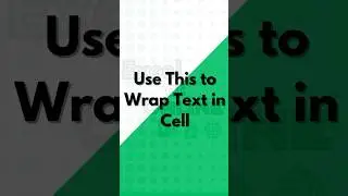 Use this shortcut to wrap text in #excel
