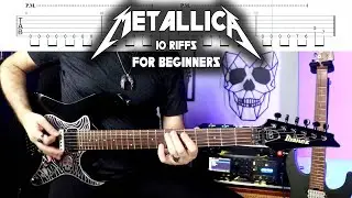 10 Easy & Cool METALLICA Guitar Riffs | With Tabs