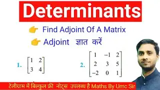 Adjoint  // Adjoint Of A Matrix // सहखंडज // 12th Maths // By Umc Sir