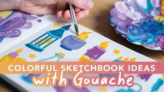 Sketchbook Ideas With Gouache - Painting Magical Lanterns and Candles