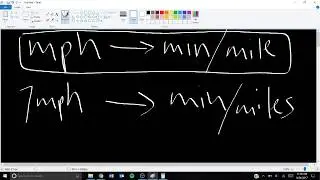 Converting miles per hour (mph) to minutes per mile (min/mi)