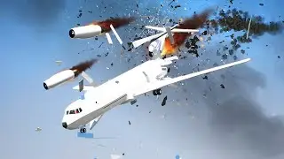 Lego Planes Fly In Giant FIREWALL! Lego Plane Crashes and Lego Airplanes Falls! (Brick Rigs) 