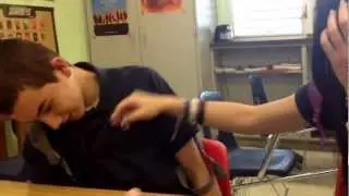 Kid staring at his girlfriends boobs and gets slapped@ palm springs middle